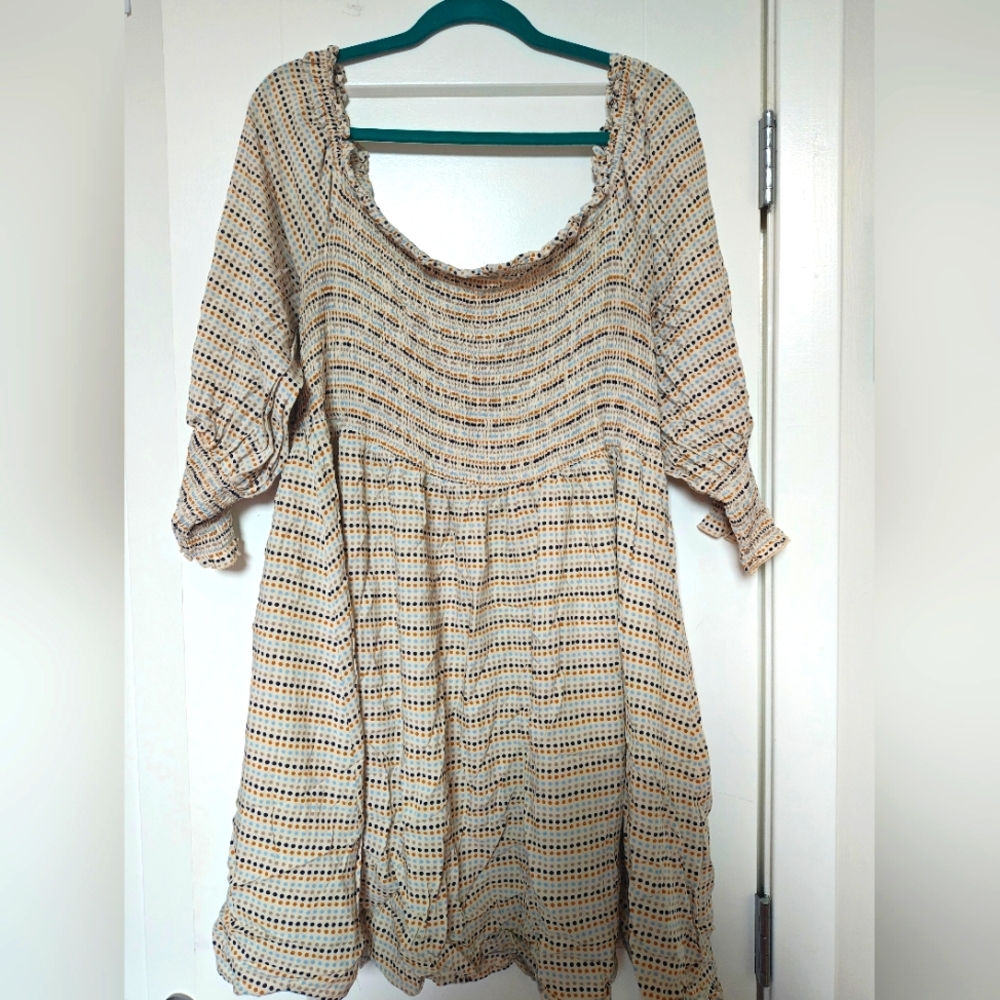 Eloquii Polka Dot Smock Dress - Size 22